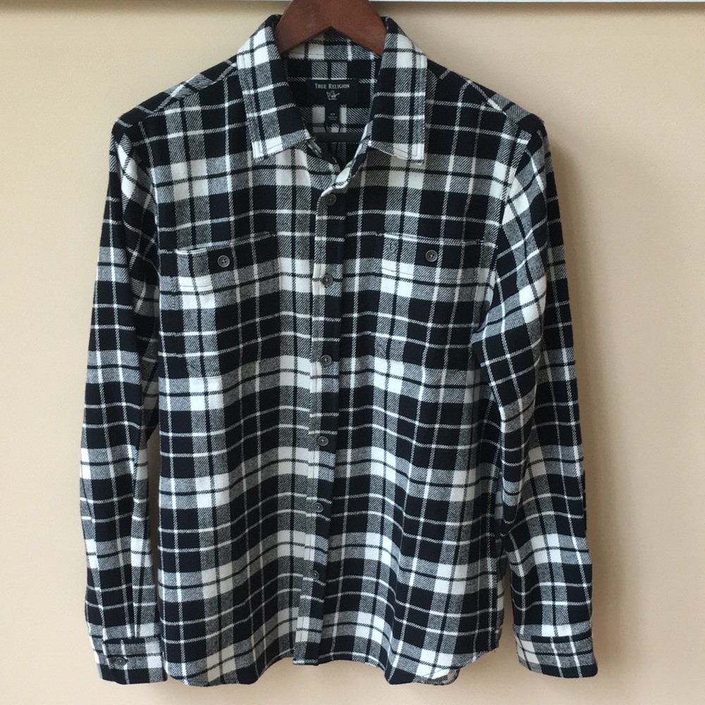 NWT True Religion flannel plaid shirt